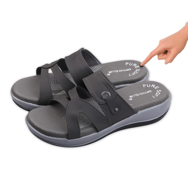 Image of ORTHO CLUB Women Orthopedic Comfort Slippers | Soft Cushioned Footbed | Anti-Slip Sole | Lightweight Daily Wear Sandals for Home & Outdoor Use