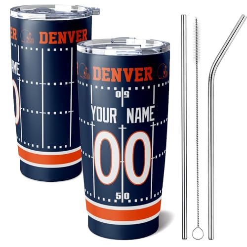 Image of ANTKING Denver Tumbler 20 oz Travel Coffee Cup for Men Women Boy Custom Name Number Gifts