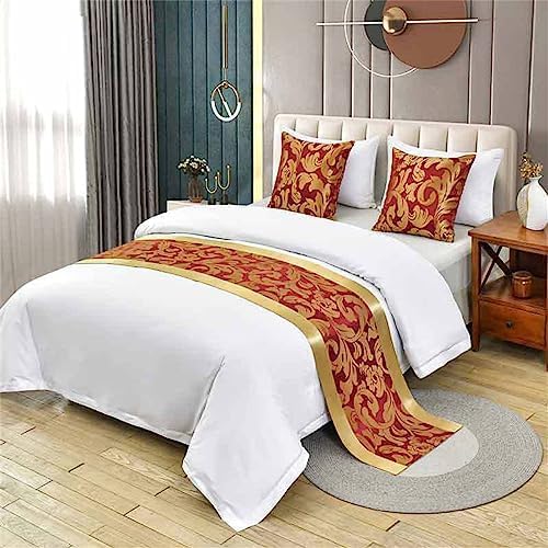 DSAoTeng Bed Runners,Hotel Scarf Bedspread Scarves Home Decoration Bed Scarf Bedding Bed Towel Luxury Protection for Bed Cover Single Double Super King Size (Luxurious,1pc cushion cover 50x50cm)