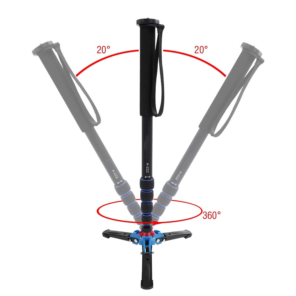 Trípode monopié Resistente de 5 Kg con Longitud Ajustable para Fotógrafos Aleación de Aluminio Portátil 45-165 Cm