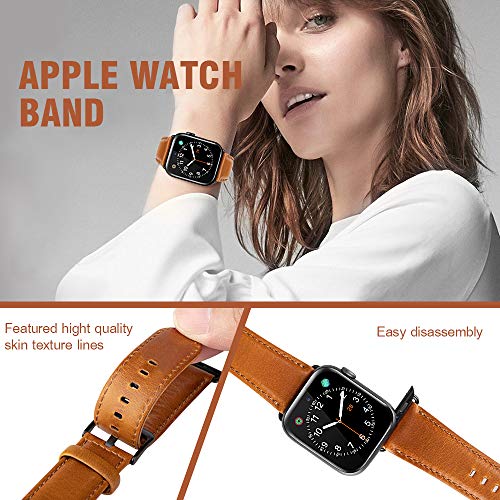 iBazal 44mm Leren Armband Vervanging Voor iwatch Armband Series 5 Series 4 44mm Leren Horlogeband Bands Armbanden… - Image 8
