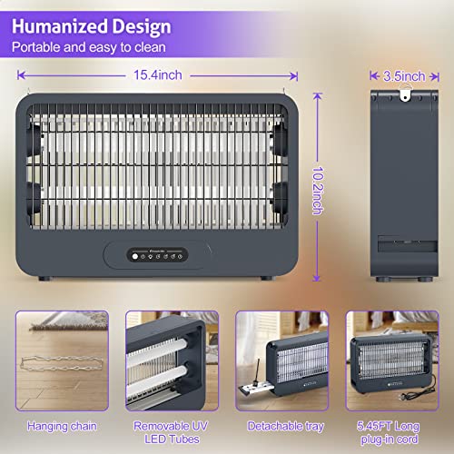 Electric Bug Zapper Indoor And Outdoor With 3500V Powerful Dual Grid - Mosquito Zapper With Remote, Fly Zapper, Uv Light Fly Trap Insect Killer For Patio Home Backyard Kitchen Camping, 2 Extra Blubs #TOP4