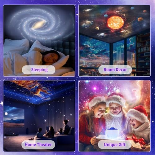 Image of Desidiya Earth Planetarium Projector for Bedroom, Ultra Clear Night Light with 4K Replaceable, 13 Galaxy Discs 360 Degree Rotation, Real Sky Light