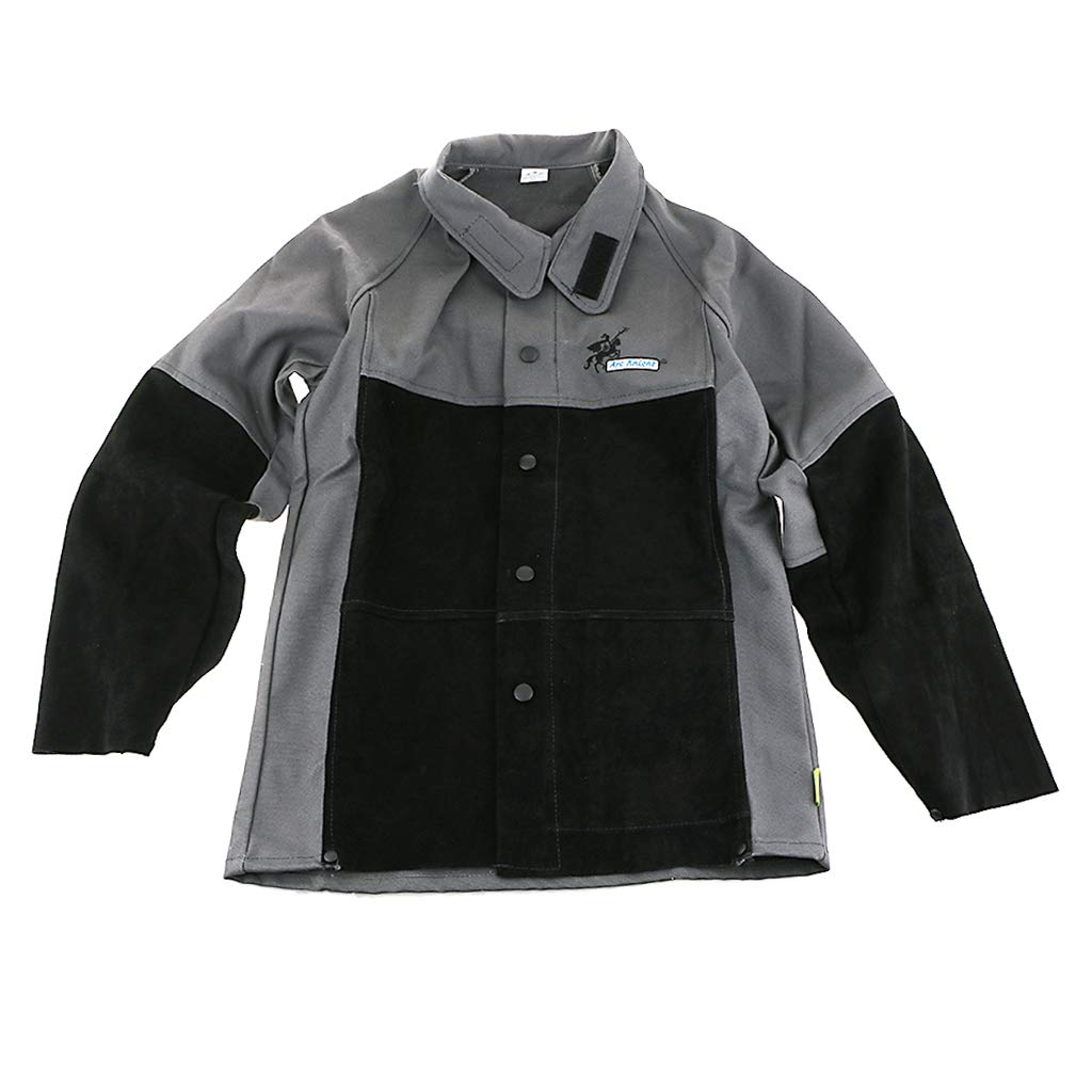 Amazon.co.jp: ウェルダーレザージャケットワークジャケット電気溶接用