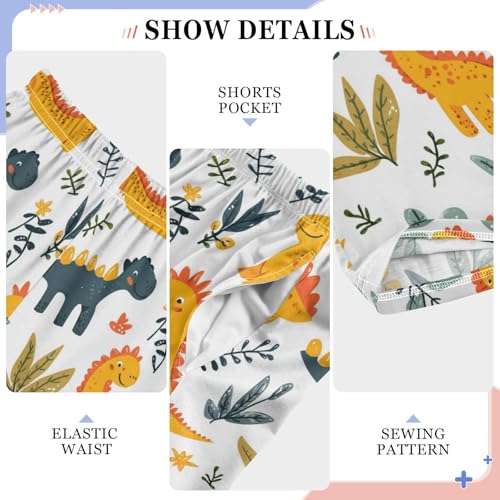 Pajama Bottoms, Dinosaurs and Plants Sleeping Pant Lounge Wear Pajamas Long Pants Sleepwear4