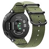 Fintie Correa Compatible con Garmin Forerunner 235/220/230/620/630/735XT - Pulsera de Repuesto de Nylon Suave Banda Deportiva, Verde Oliva