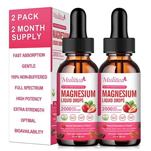 Magnesium Glycinate Liquid, High Potency Magnesium Glycinate, Citrate, Sugar Free Vegan Non-GMO...