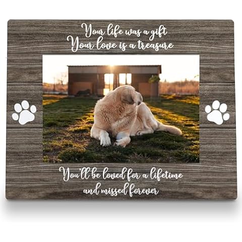 FLDAS Dog Memorial Picture Frame 8x10, Pet Memorial Picture Frame, Pet Memorial Gifts for Dogs, Dog Frames for Pictures Memorial, You'll Be Loved for a Life Time and Missed Forever Photo Frame 5x7 Cover