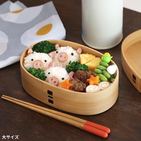 Image of Odate Kogeisha 2380 Akita Cedar inchMagewappa inch Bento Box, Parent-child Bento Box, Large Diameter 6.5 x Height 2.0 inches (16.4 x 5 cm), Capacity Approx. 13.5 fl oz (400 ml), Made in Japan