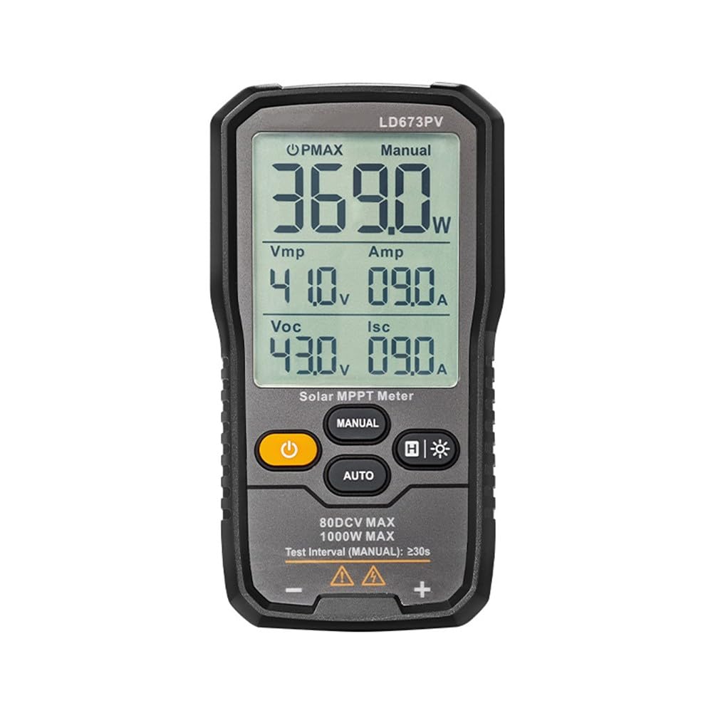 Tester per pannelli solari, misuratore MPPT per sistema fotovoltaico, strumento di misurazione della potenza fotovoltaica da 1000 W per installazione e manutenzione