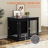 HOLTICO Hundebox Möbel mit Kissen, Möbelstil Hundebox mit Klappdeckel, Indoor Hundezwinger, Hundekäfige für große Hunde,Hundehaus, (Mittelgröße Schwarz)