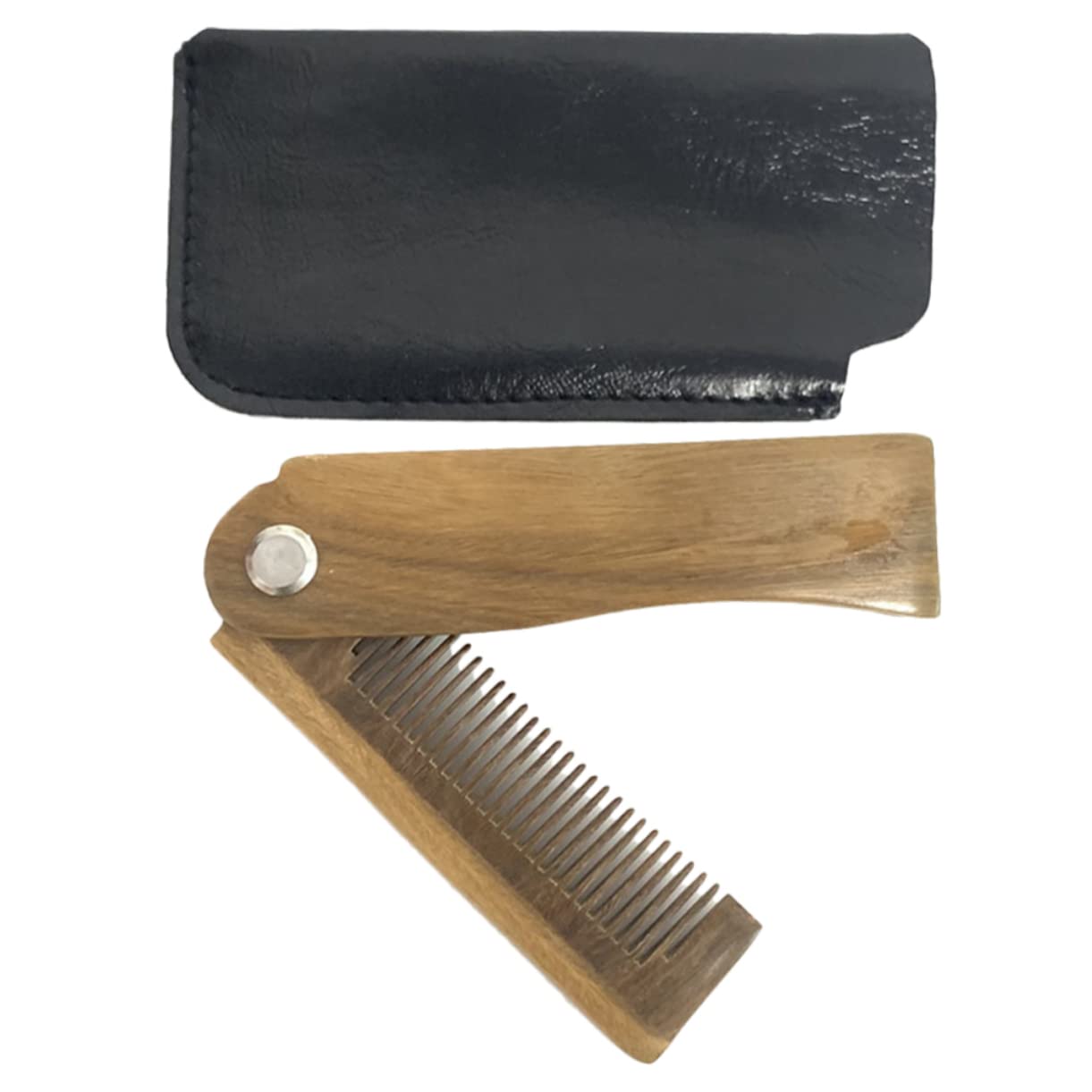 MAGICLULU 4 Set Di Pettini Per Baffi in Legno Dal Design Ergonomico Custodia Pieghevole Per Pettini Per