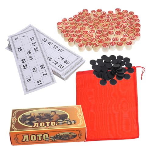 Abaodam Holz Bingo Spielset Zahlenkarten