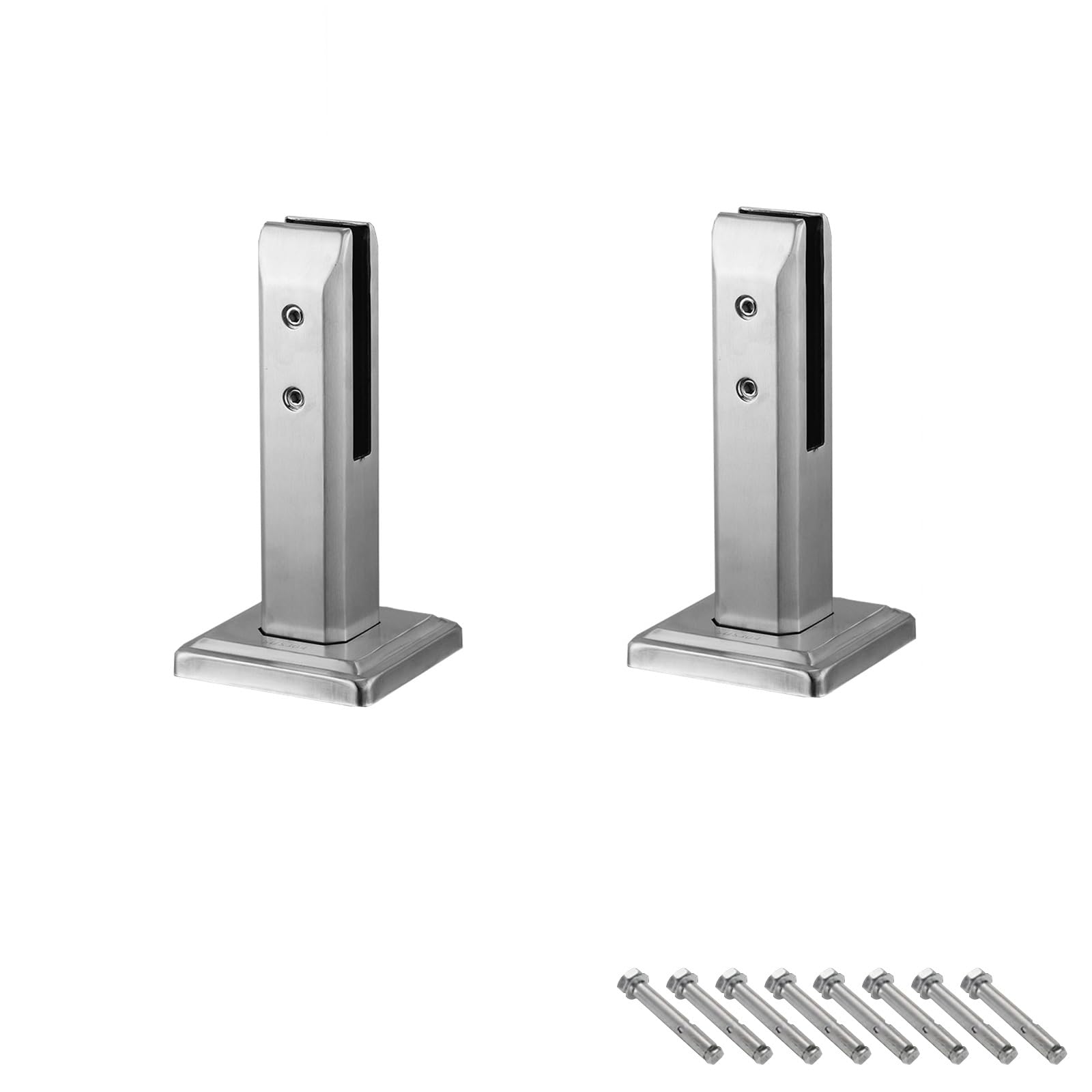2 PCS Paletto per Ringhiera, Parapetto in Vetro, in Acciaio Inossidabile 304, per Ringhiere di Scale, Balaustre e Balconi in Casa e Giardino(Silver,20cm/8in)
