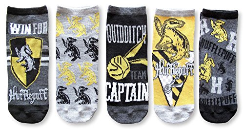 Harry Potter Hufflepuff Quidditch Juniors/Womens 5 Pack Ankle Socks Size 4-10