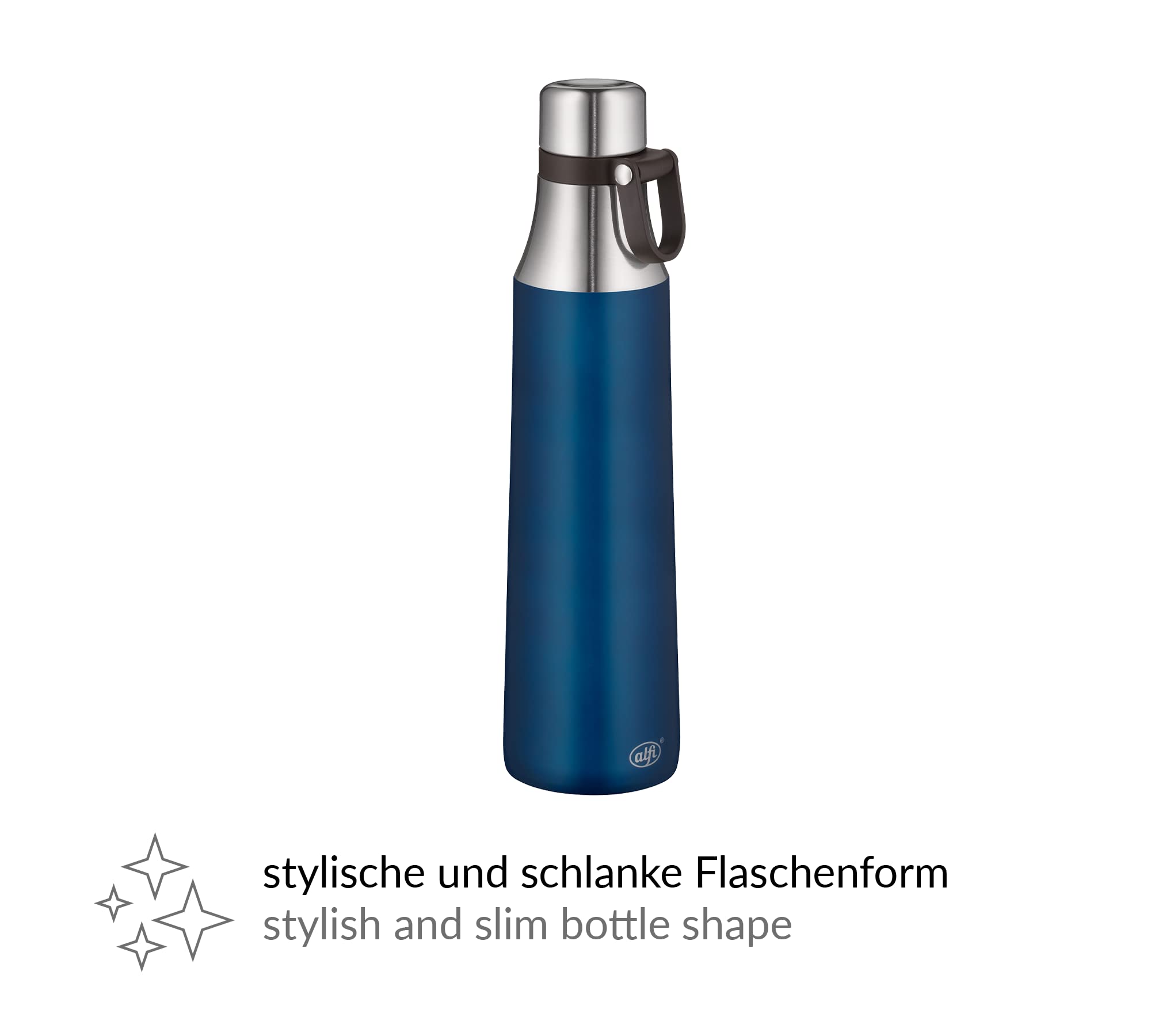 Alfi CITY BOTTLE 700 Ml, Mystic Blue, Gourde En Inox Sans Plastique, Bouteille Isotherme Robuste Anti-fuite, Maintient Froid Pendant 16 H, Bouteille Pour Boisson Gazeuse