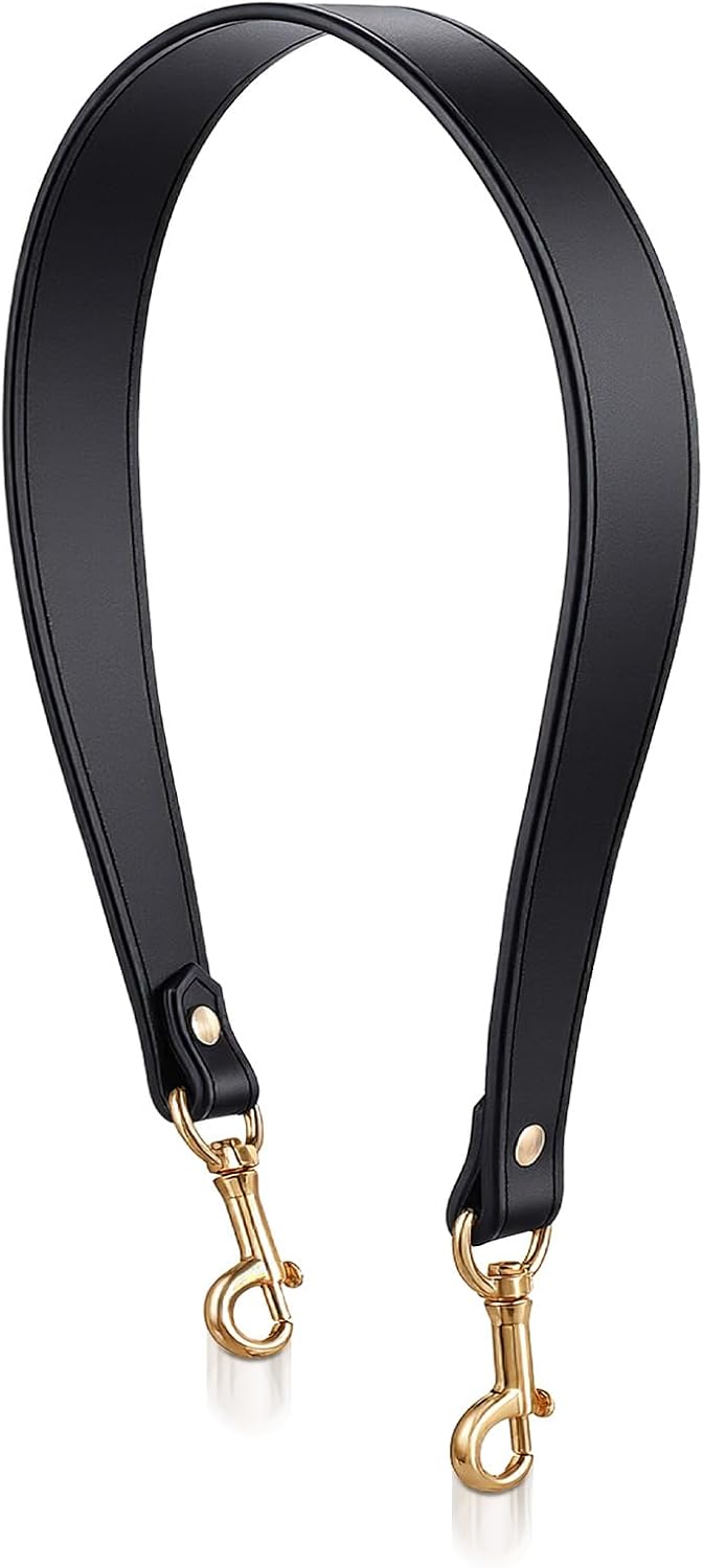 Short Purse Strap, Shoulder Straps for Bags, Leather Purse Strap Purses Straps Replacement Crossbody for Wallet Bag(Black)