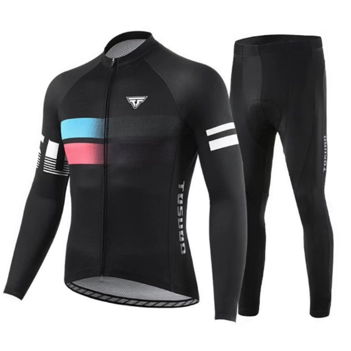 Abbigliamento Ciclismo Uomo Invernale Completo Abbigliamento Ciclismo Bici Pile Maglia Tuta Bicicletta +Pantaloni Imbottiti Con 3D Gel pad Traspirante Sportivo