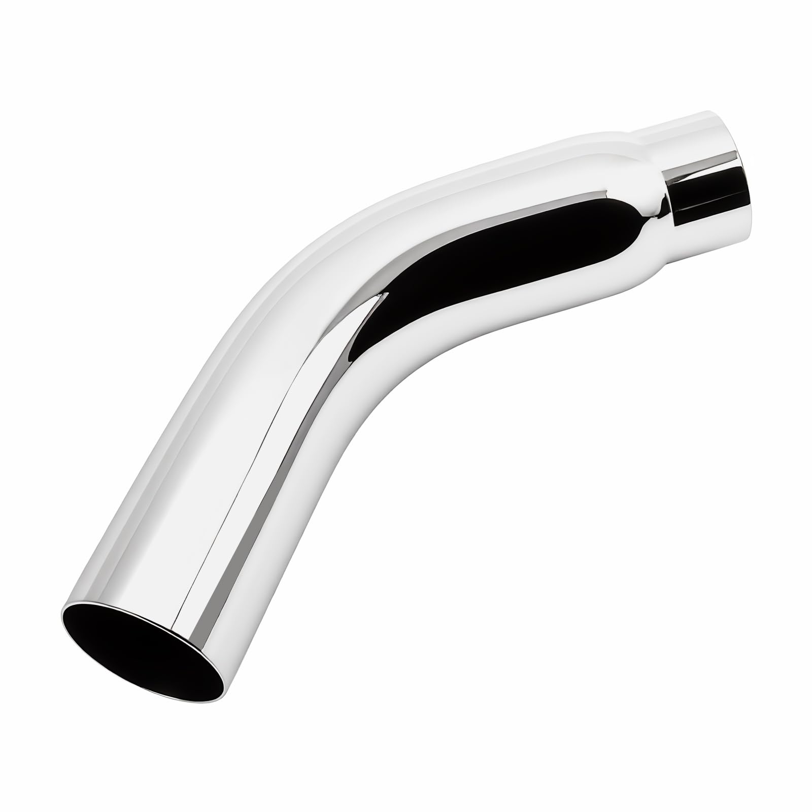 BIGREAT 4 Inch Chrome Plated Diesel Exhaust Elbow Tip,4'' Inlet 5'' Outlet Side Exit Exhaust Tip, 23'' Length Turndown Exhaust Pipe For Pickups,