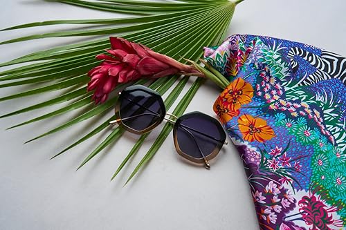 Peepers by PeeperSpecs Women's Solana Oversized Sun Polarized Round Sunglasses, Black/Tan, +0.004