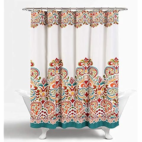 Lush Decor Clara Colourful Paisley Shower Curtain Cover