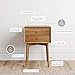 Nathan James 32704 Harper Mid-Century Oak Wood Nightstand with 2-Drawers, Small Side End Table with Storage, Brown