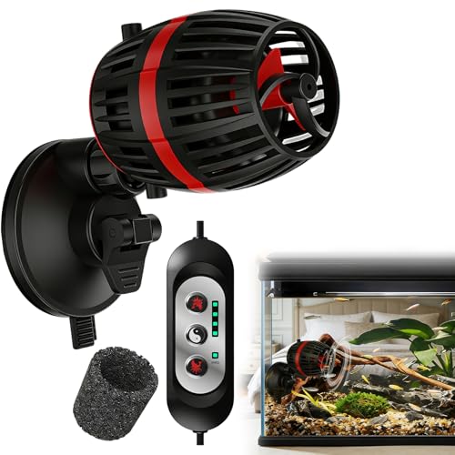 Pompe à Vagues pour Aquarium - Pompe de Brassage Aquarium, Pompe de Circulation, Mode Pompe Circulation Aquarium, Débit Réglable sur 4 Vitesses, 8-25 W,...