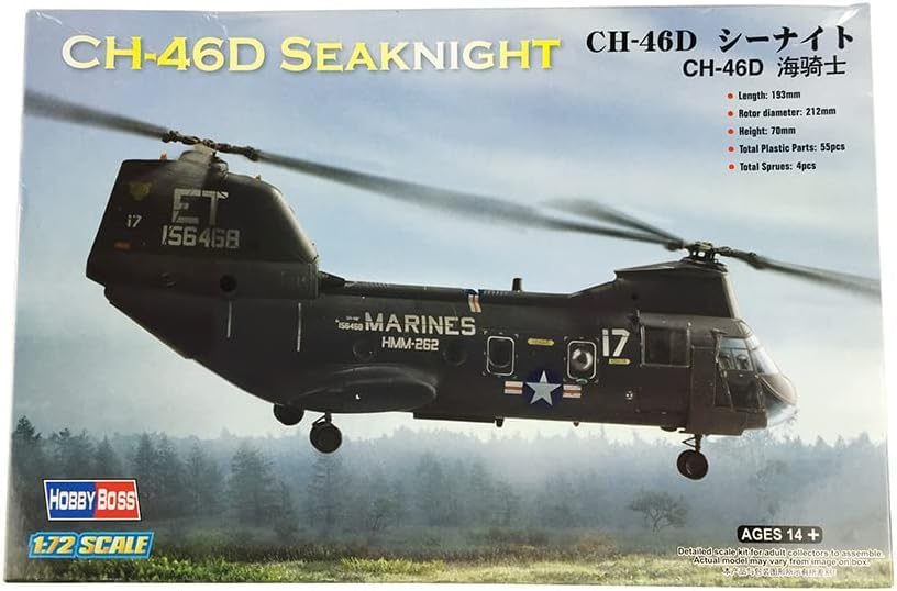 Hobby Boss 87213 1/72 Aircraft American Ch-46D Seaknight Helicopter Plane Model