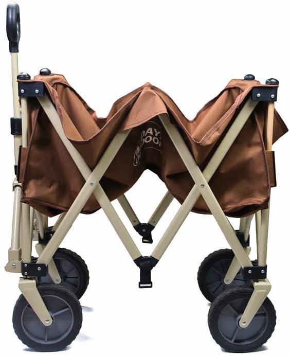 Miniatura 4 de Carro plegable plegable para acampar al aire libre, carrito de playa, carrito de jardín ajustable portátil con ruedas, caqui