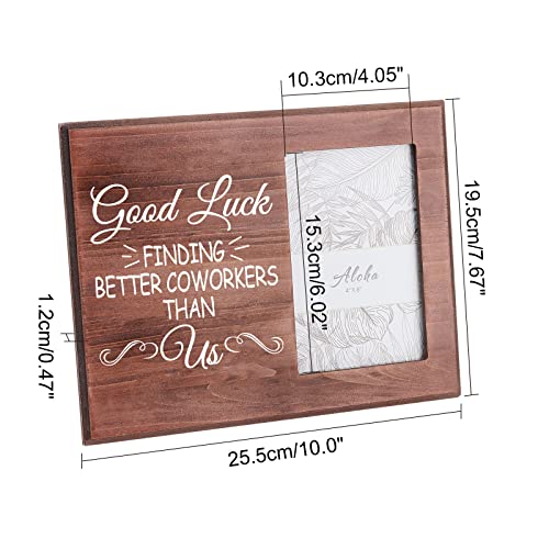 FINGERINSPIRE Good Luck Finding Better Coworkers Than Us Picture Frame 10x15cm Goodbye Farewell Photo Frame Hanging/Tabletop Wooden New Job Gift Photo Frame for Boss Coworker Friend Team Member - Image 2