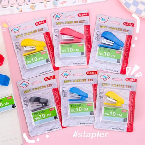 Mini Grampeador Color M Kit Com 400 Grampos