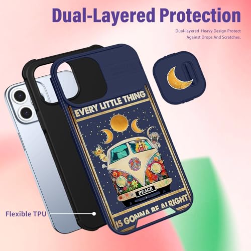 Image of Funermei (2in1 for iPhone 14 Pro Case for Women Cute Girls Phone Cover Girly Aesthetic Kawaii Bus Design with Camera Cover Funda for Apple for iPhone 14 Pro Case