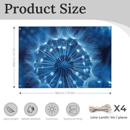 Drapeaux simples en polyester bleu résistant aux intempéries - 2
