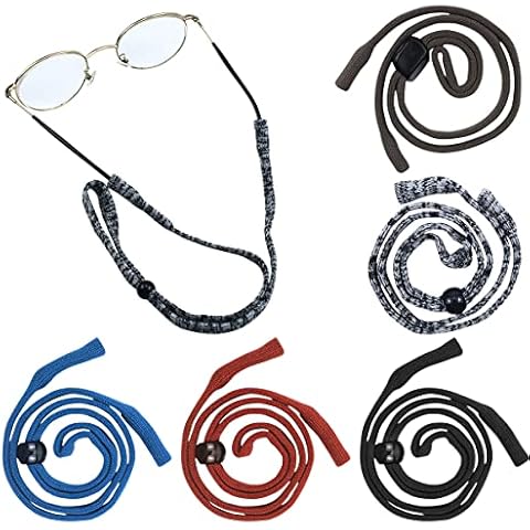 Hanunalir 5 Pieces Glasses Strap, Soft Sport Eyeglasses Straps, Adjustable Non-Slip Eyewear Retainer, Glasses Straps, Adjustable Glasses Cords, Sport Eyeglasses Straps Cover