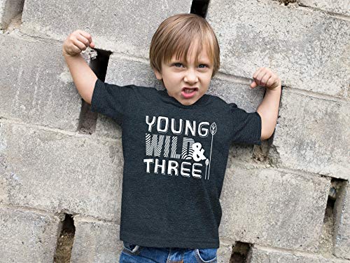 Young Wild and Three Boy 3rd Birthday Outfit Toddler Shirt 3 Year Old Boys Third Party Tshirt4