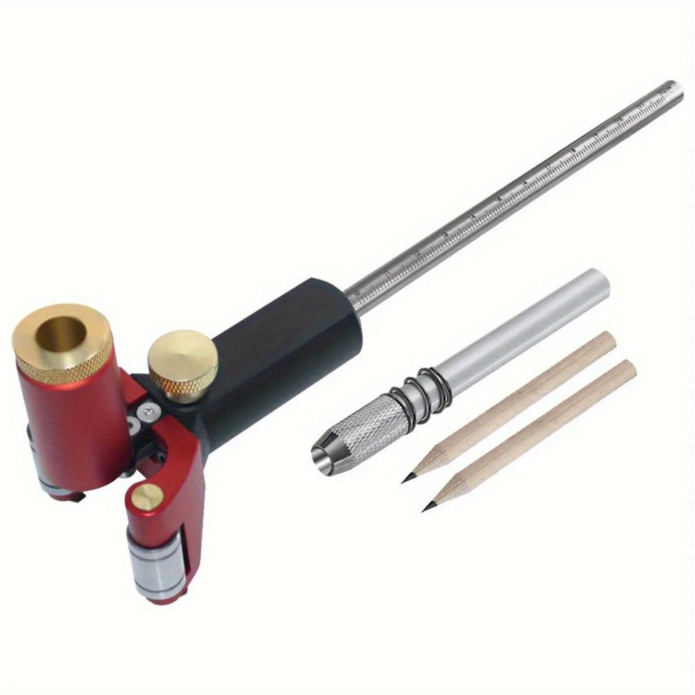 Littimoon Multifunction Wheel Marking Scribing Tools Marking Linear Arc Dual-Purpose Scriber Solid Metal Bar Scribe Tool