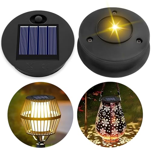 Solar Ersatzdeckel 7 cm für Solarleuchte Außenlaternen 1.2V 600mAh IP44 Ersatzmodule für Solarlampen Warmweiß Licht LED Solarmodule ersatz für Garten Laterne Terrasse Beleuchtung 2 Stück