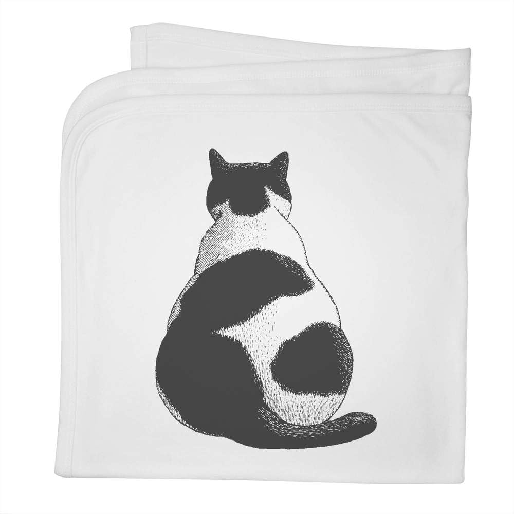 Azeeda 'Chubby Cat Sitting' Cotton Baby Blanket/Shawl (BY00047922)