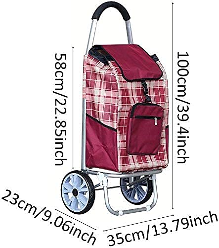 JHYFT Einkaufstrolley Multifunktions-Einkaufstrolley Verstärkte Aluminiumlegierung Klappbarer Tragbarer Trolley Anti… – Bild 3