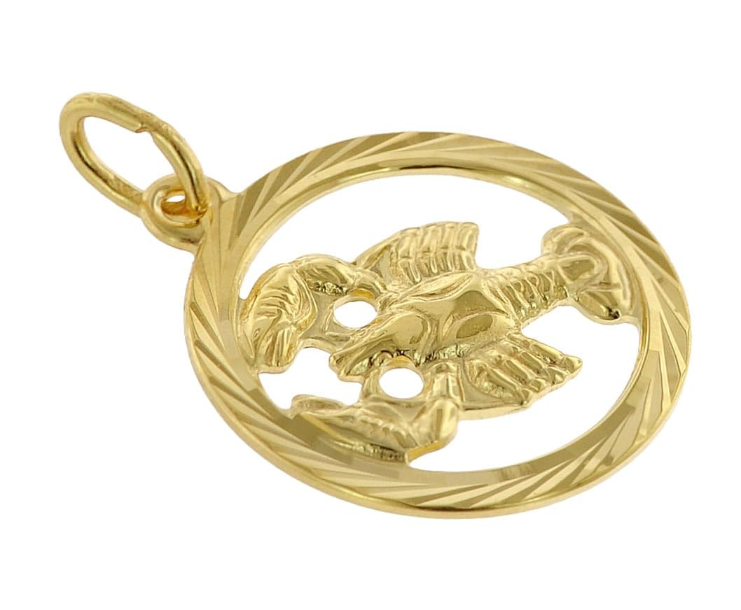 trendor Sternzeichen Krebs 333 Gold Anhänger Ø 16 mm 39000-07 | modischer Sternzeichen Anhänger aus Echtgold für Damen und Herren, elegante Geschenkidee,