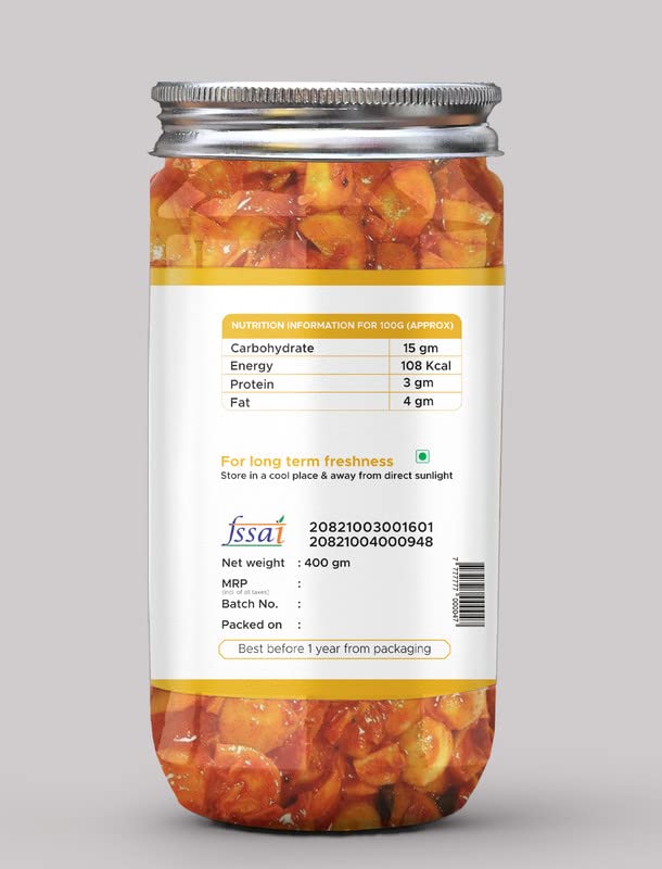 Miniatura 2 de Punjabi Limón Pickle Fresco Casero LimónNeembu Ka Aachar (400G) - Receta de la madre  Pepinillo orgánico del norte de la India  Pepinillo de limón