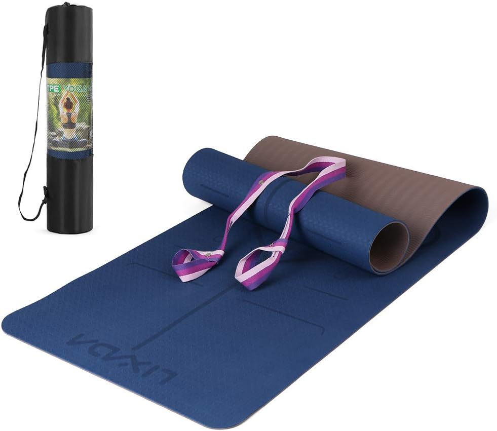 Lixada Yoga Mat -TPE Friendly Eco Non-Slip Yoga Mat Exercise & Fitness Mat,Workout Mat for All Type of Yoga, Pilates and Floor Exercises with Gift Carrying Strap and Storage Bag(72x24in)
