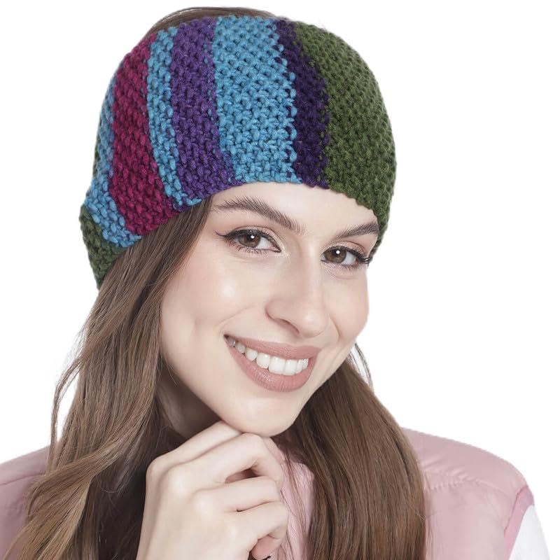 magic needles Headband Earwarmers for Winters | Handmade with Woolen Unisex Earwarmer Earmuffs Earcap Earcover Soft Headwrap Warm Winter Accessories (Multi Color 10135)-picture-20