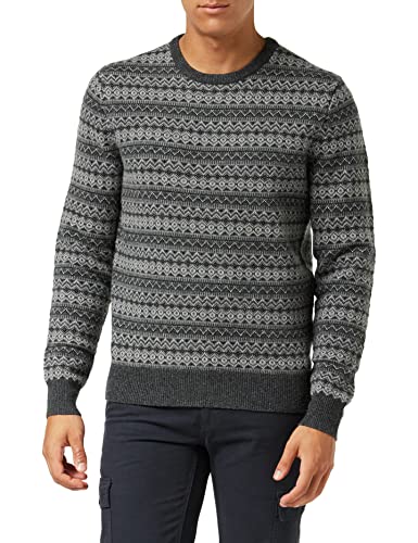 Hackett London Monocromo Fairisl CRW Sudadera, Blk/Charcol, XL para Hombre
