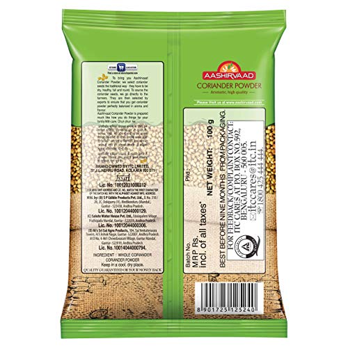 Image of Aashirvaad Coriander Powder, 100g Pack, Perfectly Balanced Coriander Powder with No Added Flavours and Colours