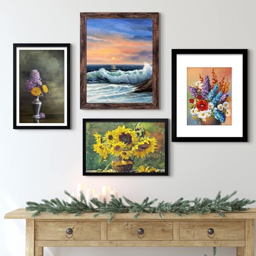 Image of LUCKYLIFE 12x18 Poster Frame Black Set of 2, Display Pictures 11x17 with Mat or 12x18 without Mat, Wall Mount