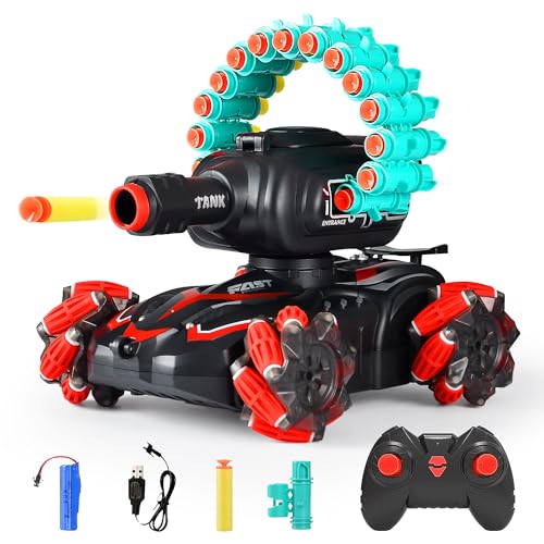 BOKSYUR Rc Car Shoot SoftBullet,Fits for Nerf,Rc Tank that Shoots,Battle ANK with Remote Control...
