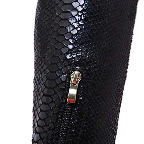Stupmary Women's Over The Knee High Boots Snake Print Pointed Toe Thigh High Bootie Stiletto Zipper #TOP5