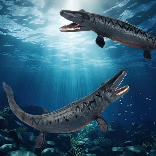 Image of SmilerSmile 7.8 inch Tylosaurus Figurine Plastic Sea Creature Toy for Toddlers | Solid PVC Action Figure, Simulation Sea Animals, Educational Ocean Animal Model, Non-toxic Safe Bath Toy for Kids