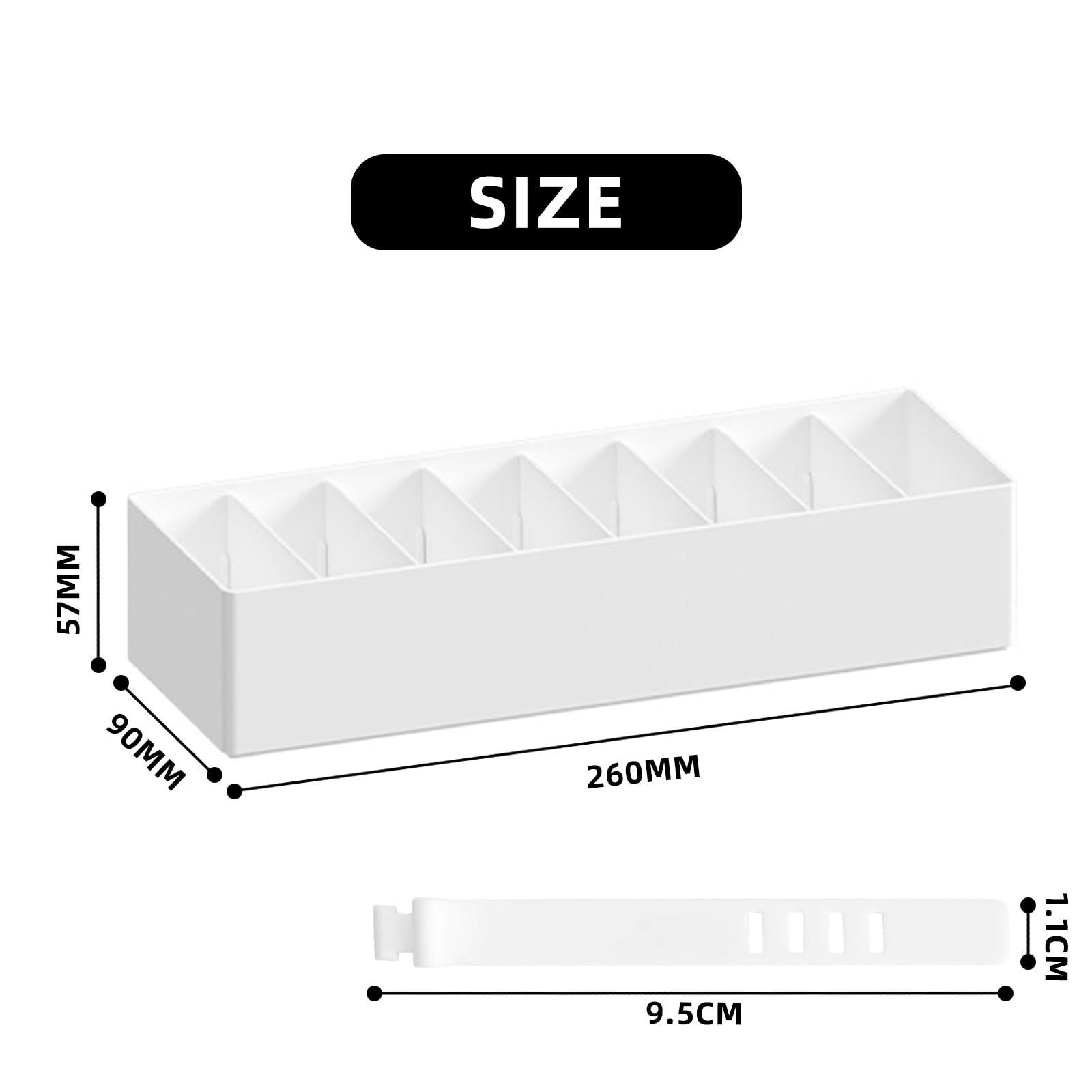 Scatola Organizer Per Cavi | Divisori Regolabili E 6 Fascette | ABS Resistente | Salvaspazio